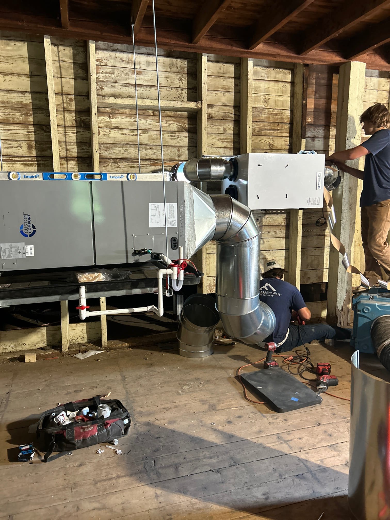 A ducted heat pump and ERV installation in Southborough Massachusetts by Endless Energy