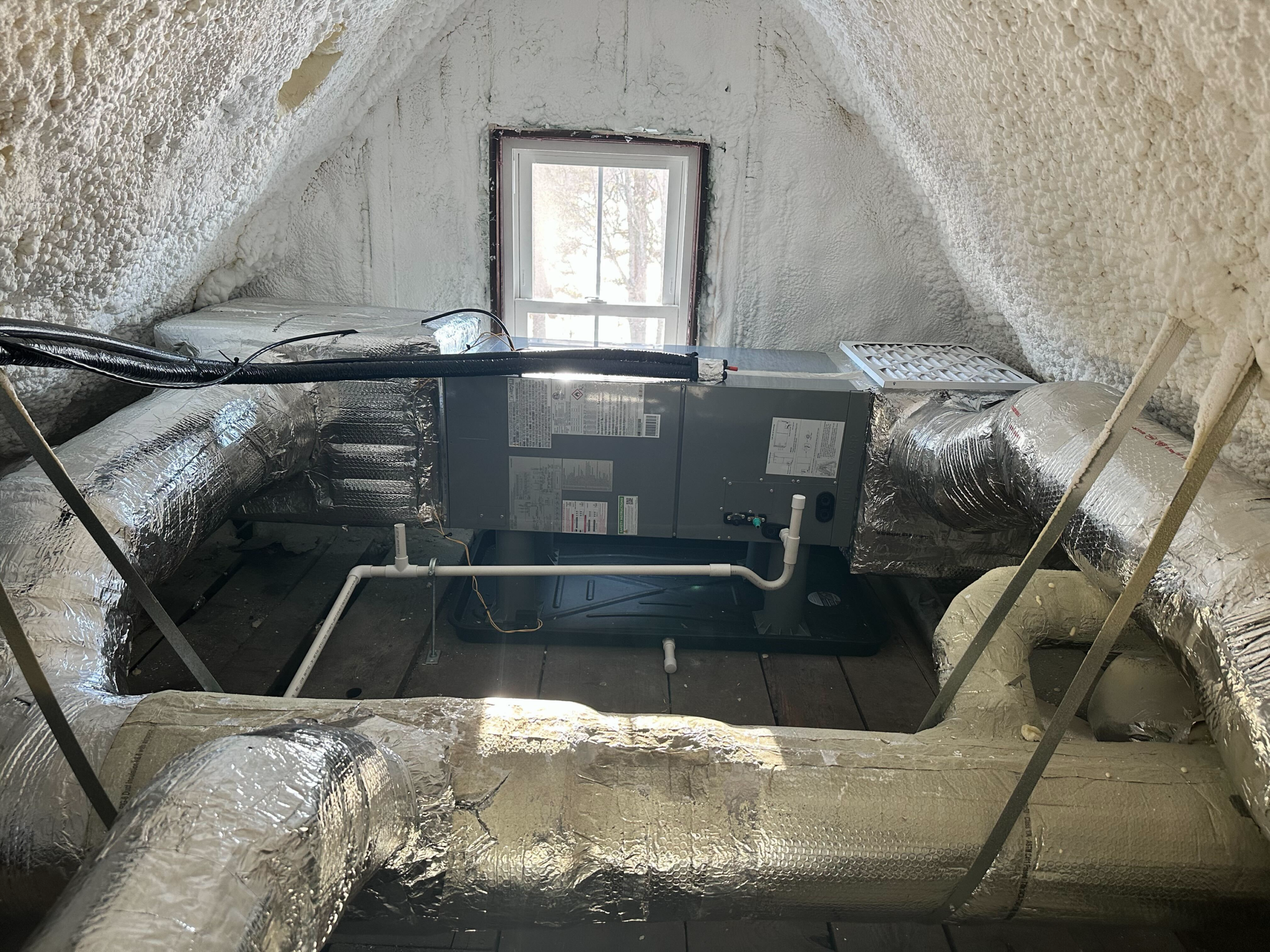 Attic Ducted System in Franklin MA installed by Endless Energy