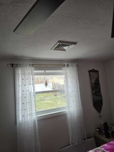 An AC supply vent added during a Central AC installation in Framingham by Endless Energy