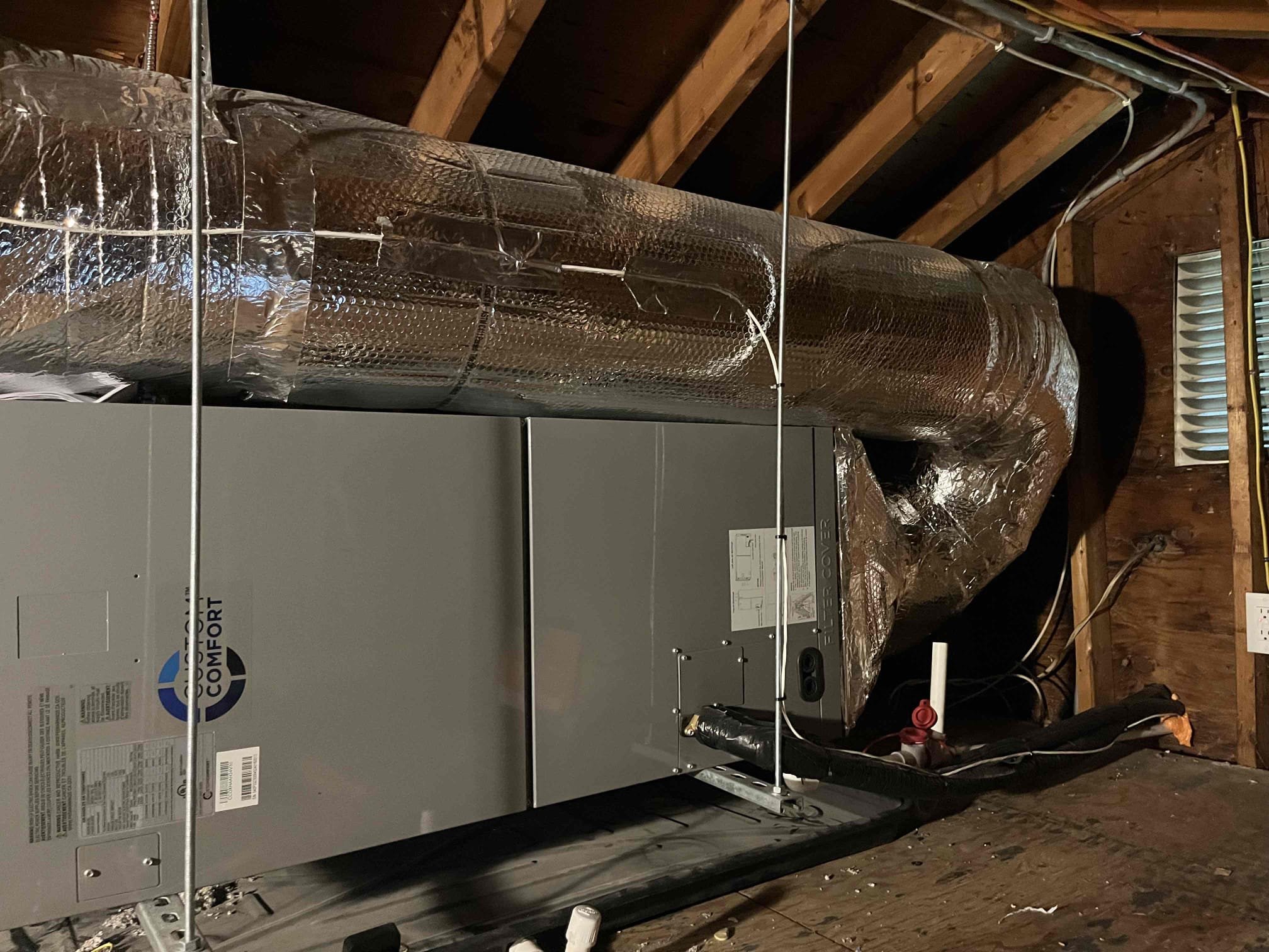 Custom Comfort ducted heat pump installed in Bellingham Massachusetts by Endless Energy using Mass Save rebates