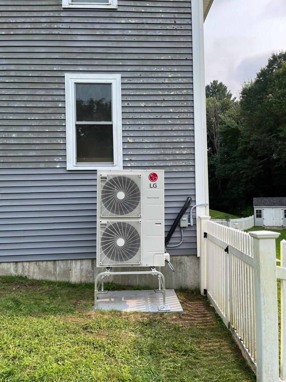 Heat Pump outdoor unit installed by Endless Energy in Franklin, Massachusetts