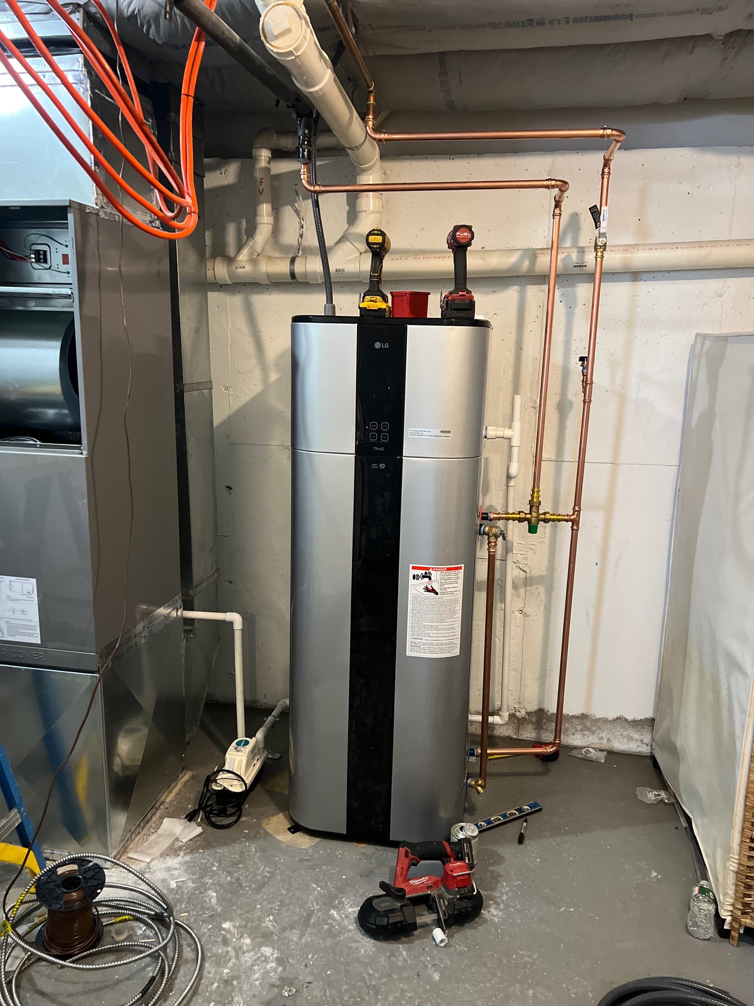 LG Hybrid Heat Pump Water Heater installed by Endless Energy in Dedham Massachusetts