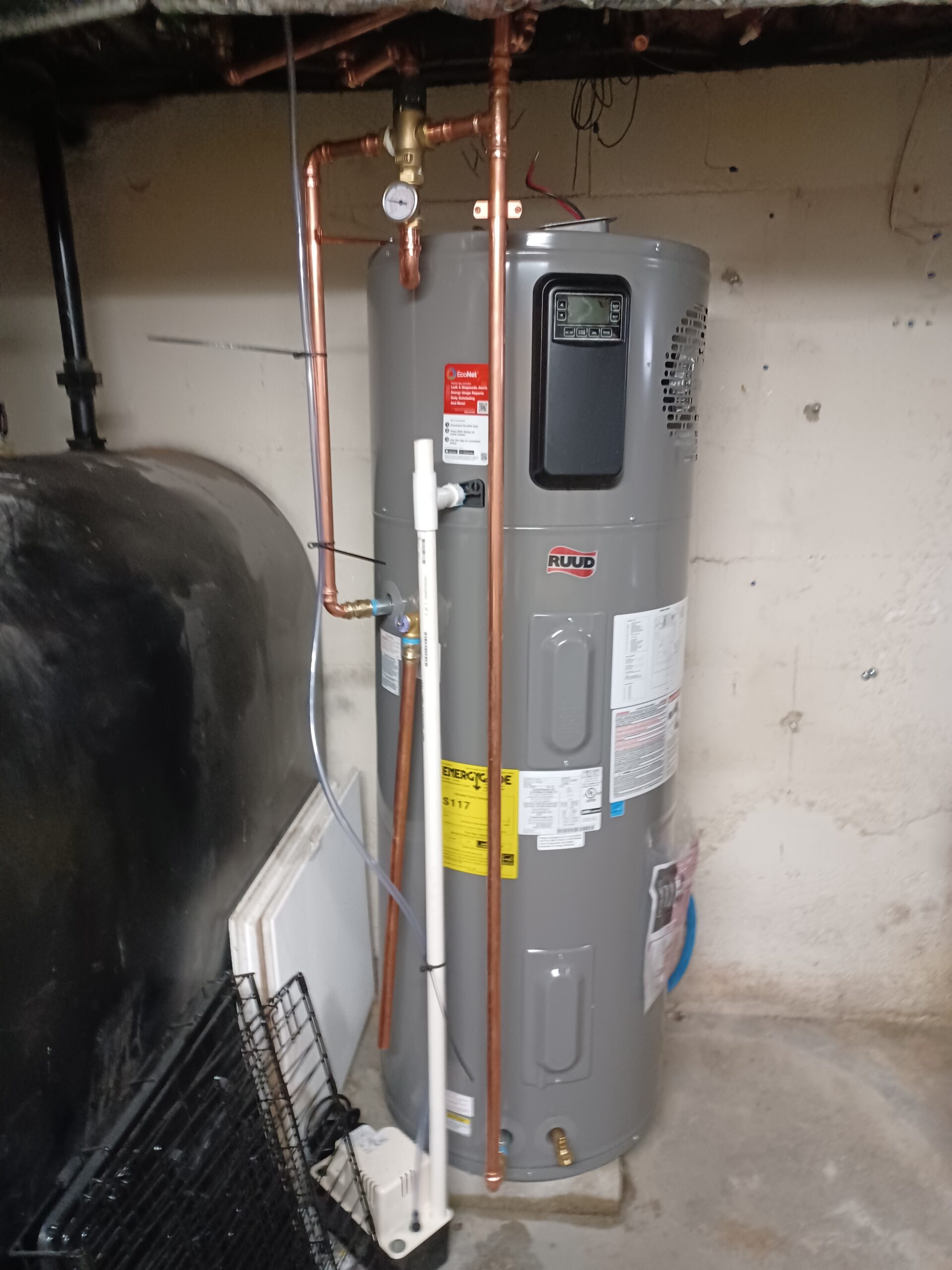 Ruud Heat Pump Hot Water Heater installed by Endless Energy in Waltham Massachusetts