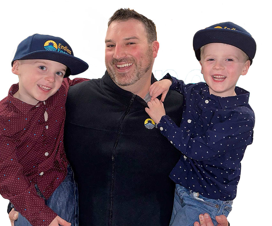 Endless Energy CEO Matt Kidd with his family from Braintree Massachusetts