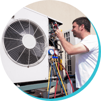 service professional working on a ductless mini split unit