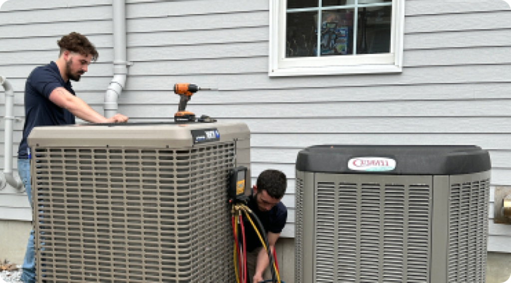 Endless Energy Techs Repair a Central AC in Braintree Massachusetts